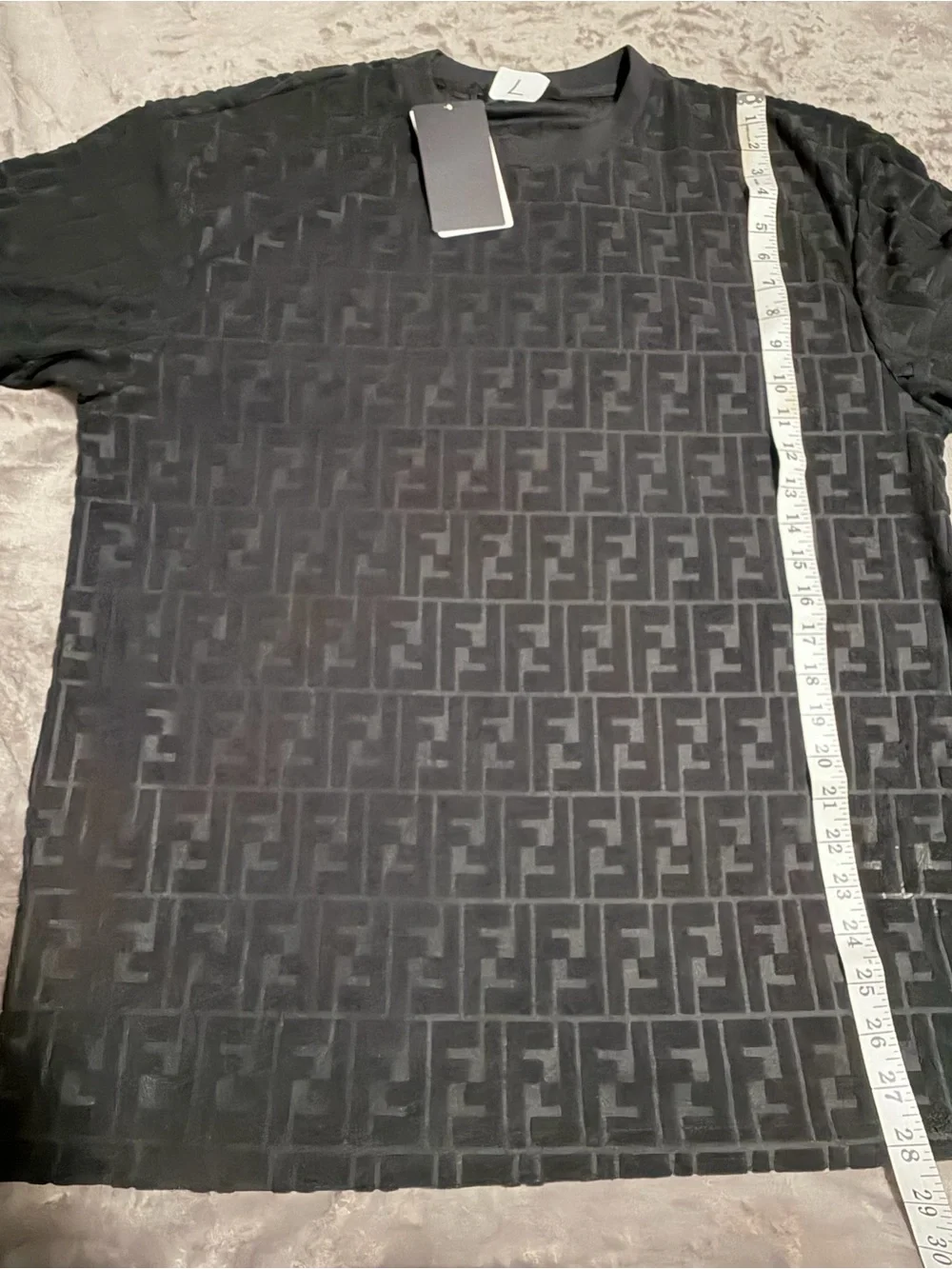 Men's Black Tonal FF  inspi Logo Crewneck Sweater